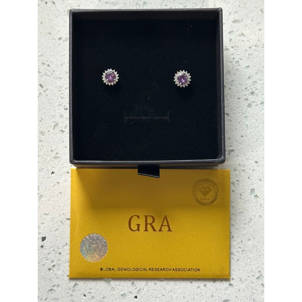Moissanite Stud Earrings 0.4ct 925 Sterling Silver w/ GRA Certification Card